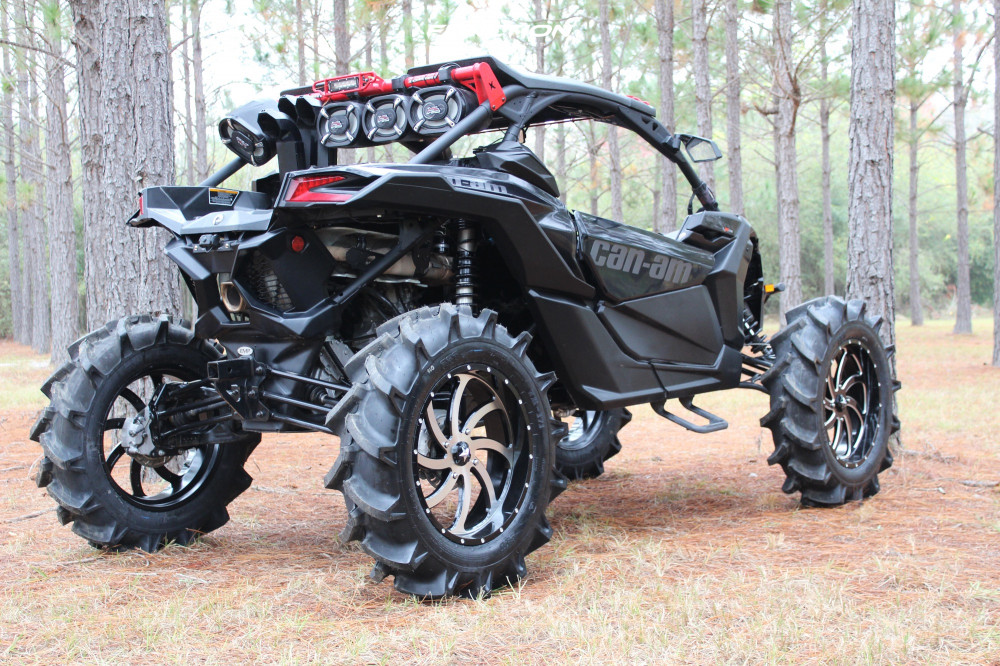 rear view of black can am maverick x3